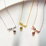 925 Silver Necklace Picture 100 Languages MOM Pendant