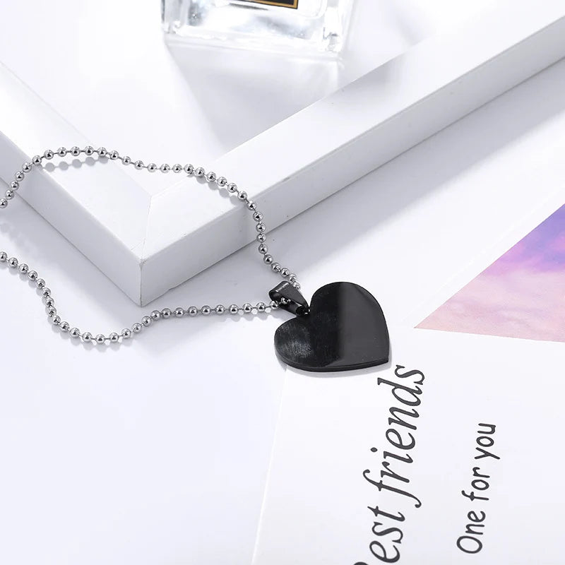 Personalised Heart Pendant Name Necklace Stainless Steel