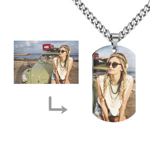 Photo Necklace Engraved Sound Wave Necklace Heart Pendant