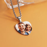 Photo Necklace Engraved Sound Wave Necklace Heart Pendant