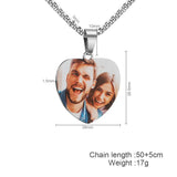 Photo Necklace Engraved Sound Wave Necklace Heart Pendant