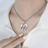 Photo Necklace Engraved Sound Wave Necklace Heart Pendant