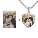 Photo Necklace Engraved Sound Wave Necklace Heart Pendant