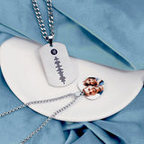 Photo Necklace Engraved Sound Wave Necklace Heart Pendant