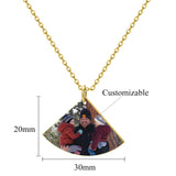 Photo Necklace Pendant Stainless Steel Image Jewelry Couples Memorial Gift