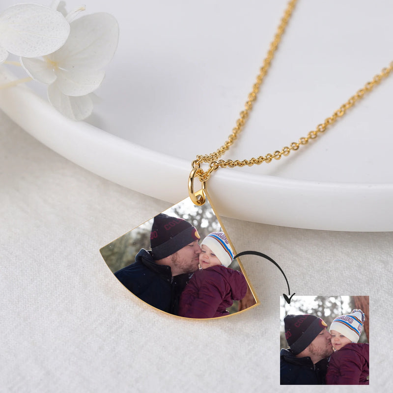 Photo Necklace Pendant Stainless Steel Image Jewelry Couples Memorial Gift