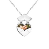 Personalized Photo Heart Necklace Stainless Steel Couple Anniversary Gift