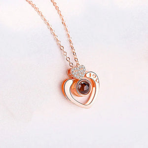 Photo Projection Necklace Heart Charm Personalized Gift