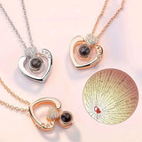 Photo Projection Necklace Heart Charm Personalized Gift