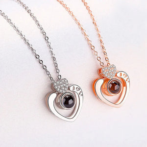 Photo Projection Necklace Heart Charm Personalized Gift