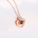 Photo Projection Necklace Heart Charm Personalized Gift