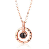 Photo Projection Necklace Custom Name Memory Jewelry