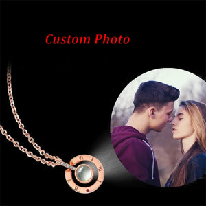 Photo Projection Necklace Custom Name Memory Jewelry