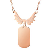 Angel Wing Photo Necklace Choker Stainless Steel Personalized