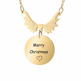 Angel Wing Photo Necklace Choker Stainless Steel Personalized