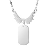 Angel Wing Photo Necklace Choker Stainless Steel Personalized
