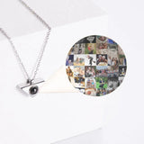 Triangle Pendant Photo Projection Necklace for Couples