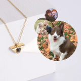 Triangle Pendant Photo Projection Necklace for Couples
