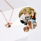Triangle Pendant Photo Projection Necklace for Couples