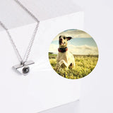 Triangle Pendant Photo Projection Necklace for Couples