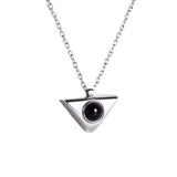 Triangle Pendant Photo Projection Necklace for Couples