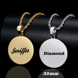 Engraved Name Pendant Necklace for Women Men - Memories Rock Jewelry Gift