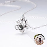 Cat Paw Palm Print Stainless Steel Necklace Pet Animal Photo