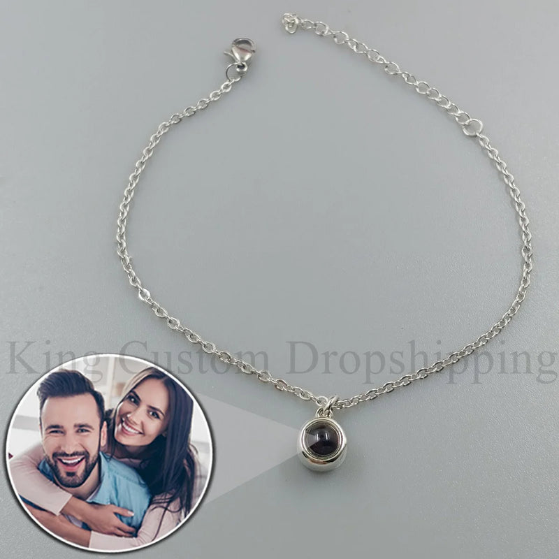 Personalized Photo Projection Bracelet, Circle Style, Christmas & Birthday Gift