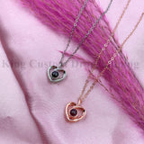 Personalized Projection Cross Heart Necklace