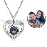 Personalized Projection Cross Heart Necklace
