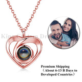 Personalized Projection Cross Heart Necklace