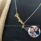 Photo and Text Name Necklace for Girlfriend