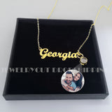 Photo and Text Name Necklace for Girlfriend