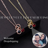 Projection Necklace Birthday Stone Pendant Gift for Family Collectable
