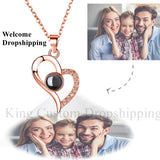 Heart-Shaped Projection Necklace for Family Birthday