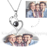 Heart-Shaped Projection Necklace for Family Birthday
