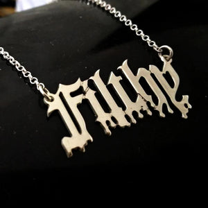 Punk Stainless Steel Name Necklace Personalized Choker Pendant