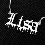 Punk Stainless Steel Name Necklace Personalized Choker Pendant
