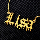 Punk Stainless Steel Name Necklace Personalized Choker Pendant