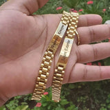 Punk Style Stainless Steel Engraved Name Date Bracelet Thick Chain