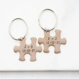 Personalized Couple Name Keychain Engraved Date Wedding Anniversary Gift