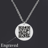 Personalized QR Code Necklace Stainless Steel Pendant