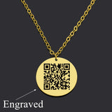 Personalized QR Code Necklace Stainless Steel Pendant