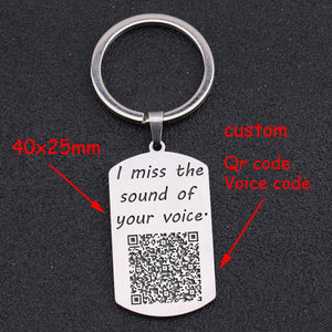 Voice Code Dog Tag Keychain: Miss Your Voice
