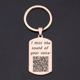 Voice Code Dog Tag Keychain: Miss Your Voice