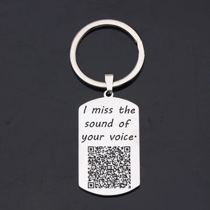 Voice Code Dog Tag Keychain: Miss Your Voice