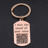 Voice Code Dog Tag Keychain: Miss Your Voice