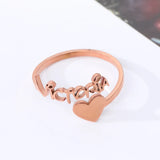 Romantic Heart Name Rings Wedding Jewelry Stainless Steel