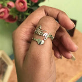 Romantic Heart Name Rings Wedding Jewelry Stainless Steel