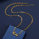 Personalized Romantic Name Necklace with Flower Chain for Women